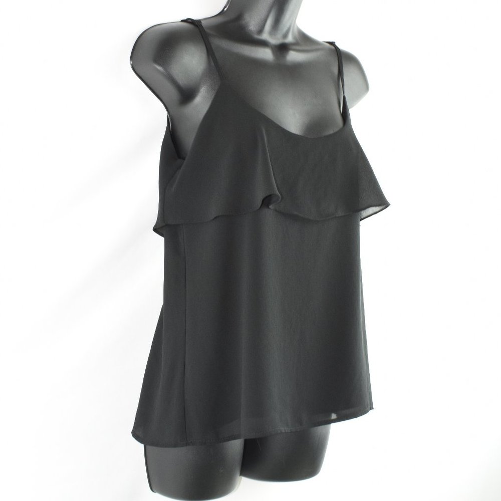 Style Loft Black Spaghetti Strap Lined Sheer Blouse M